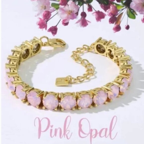 Park Lane Jewelry - NWT Park Lane Pink Opal Impression Tennis Bracelet in Matte Gold